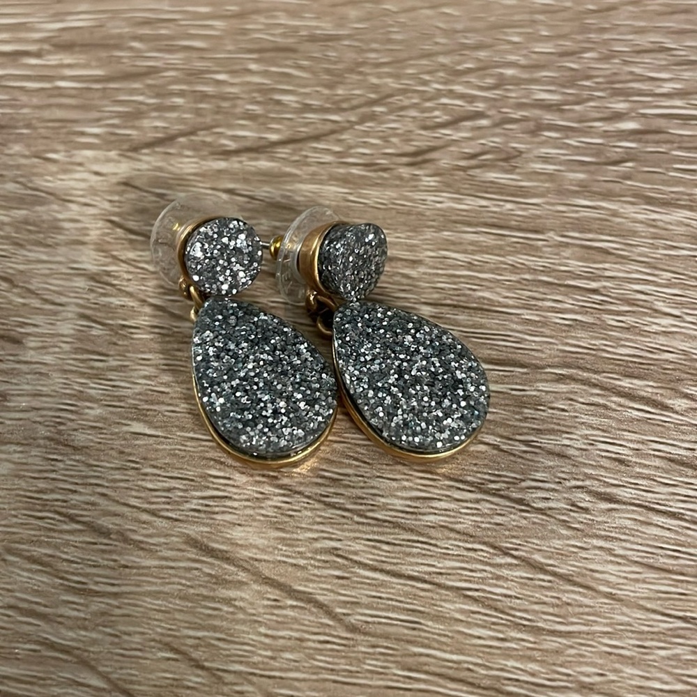 J Crew Glitter and Gold Drip Earrings